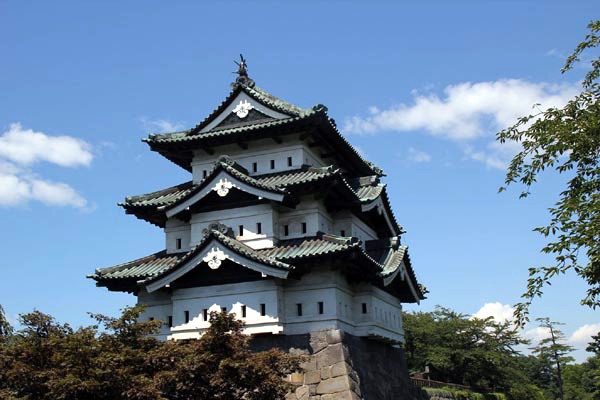Die Burg von Hirosaki in der Präfektur Aomori.